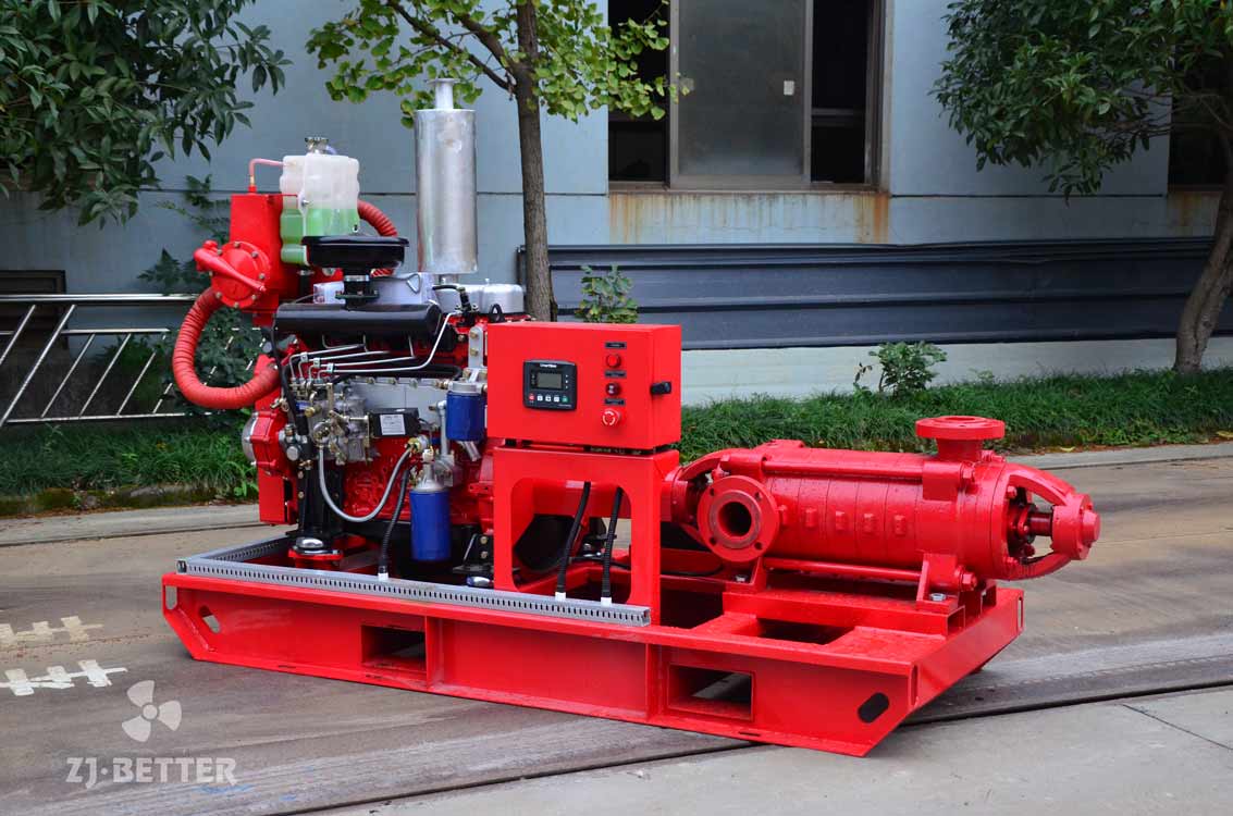 Diesel multistage fire pump