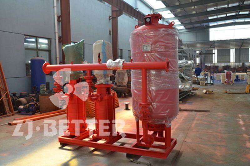 Fire pressurized and stabilized water supply equipment