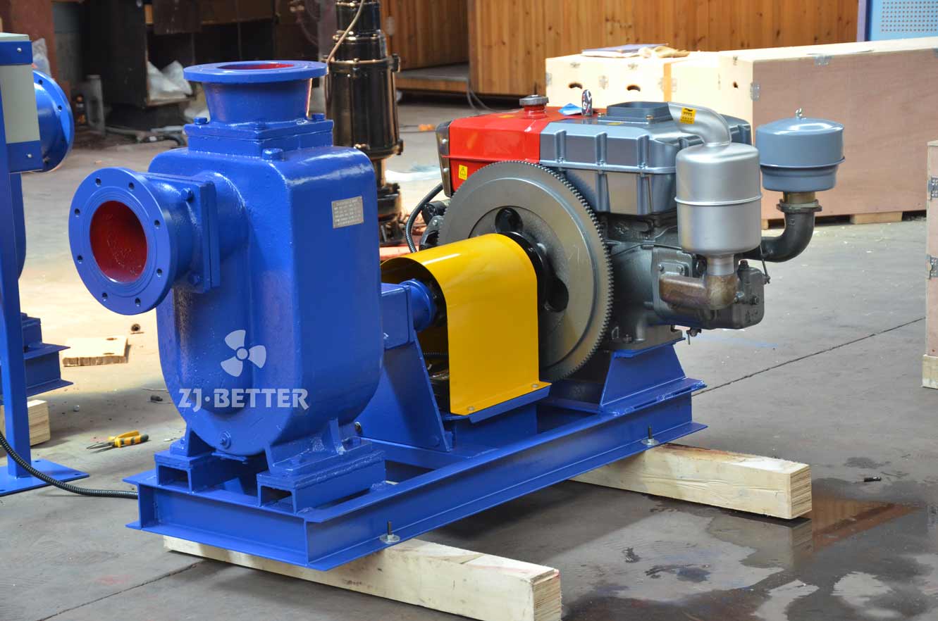 Self-priming diesel pump for irrigation