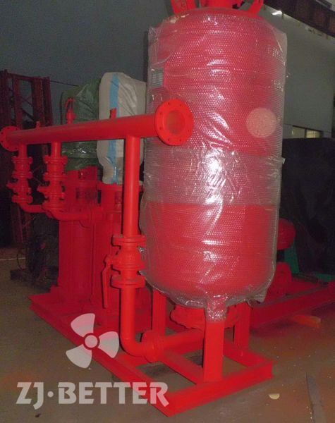 Fire pressurized and stabilized water supply equipment