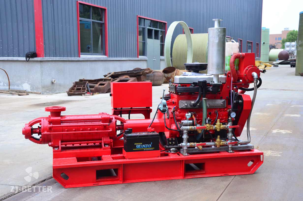 Diesel multistage fire pump