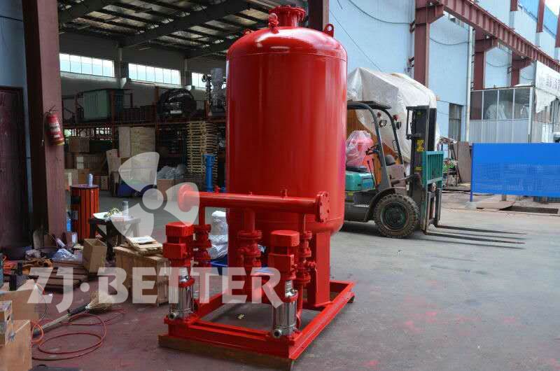 Fire pressurized and stabilized water supply equipment