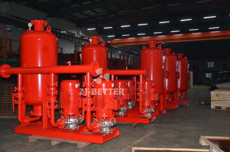 Features of fire-fighting pressurized and stabilized water supply equipment