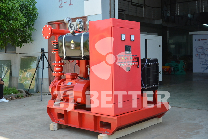 EDJ fire pump package without suction welding mainfold pipe