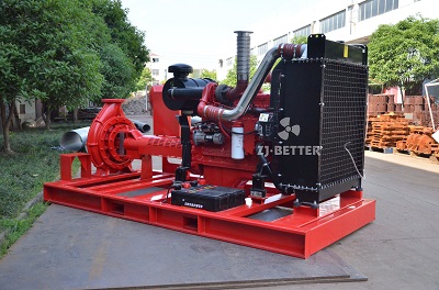 Diesel engine fire pump set