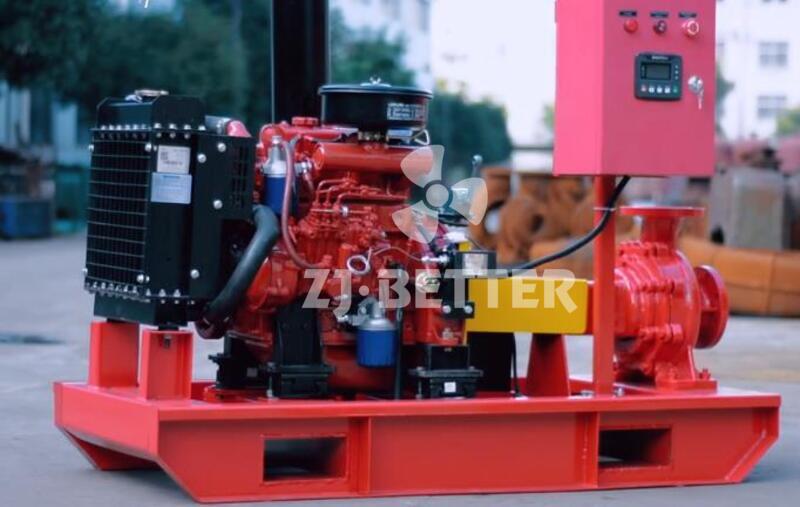 Diesel engine fire pump components display