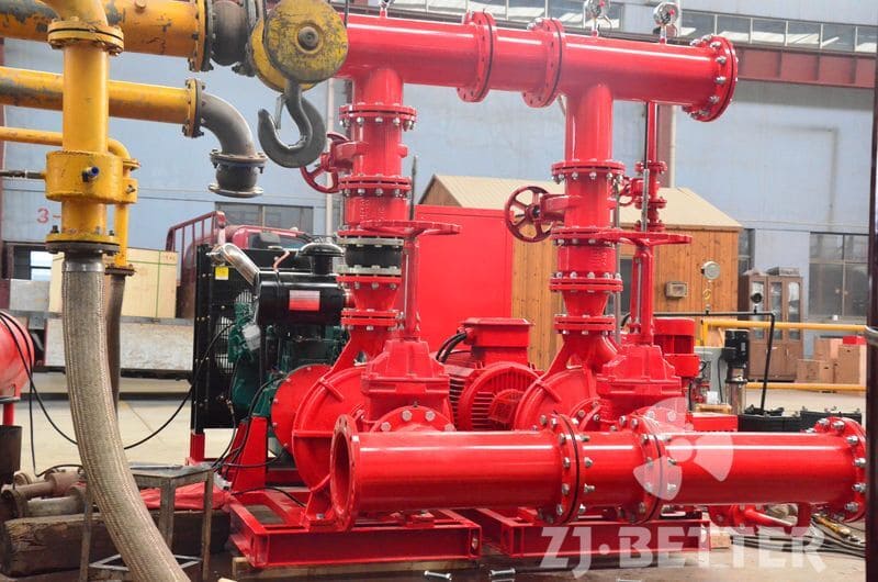 EDJ series fire pump system with electric, diesel and jockey pump