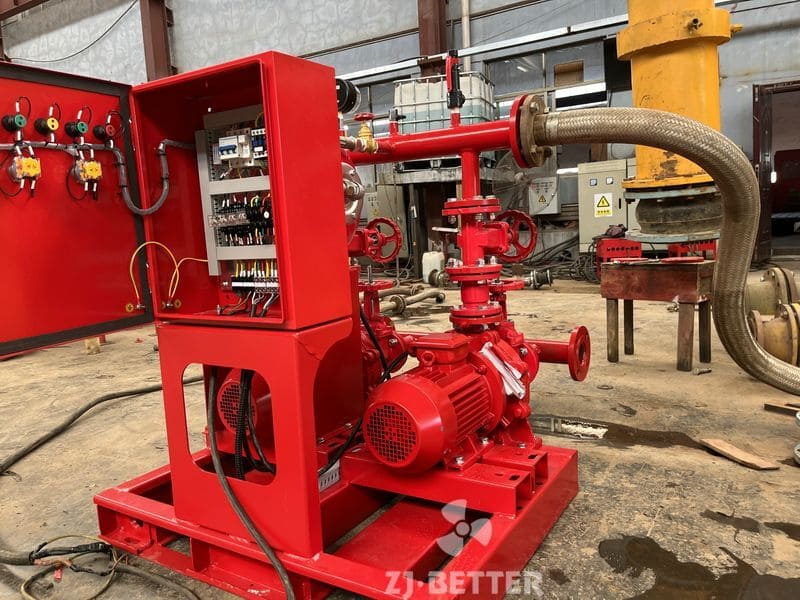 EE Small Fire Pump Set Being Tested