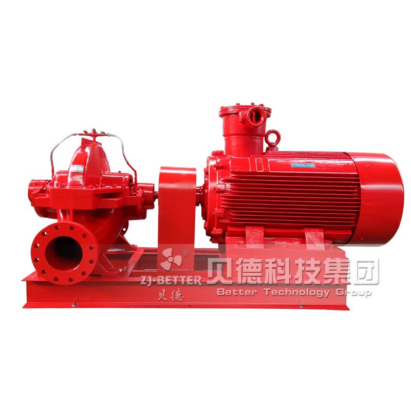 Horizontal split case electric fire pump