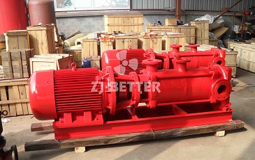 Vertical multi-stage fire pump set