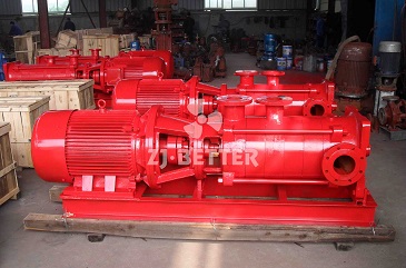 Vertical multi-stage fire pump set