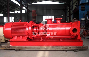 Vertical multi-stage fire pump set