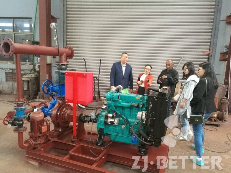 customer visiting to check fire pump set 500gpm, 7bar