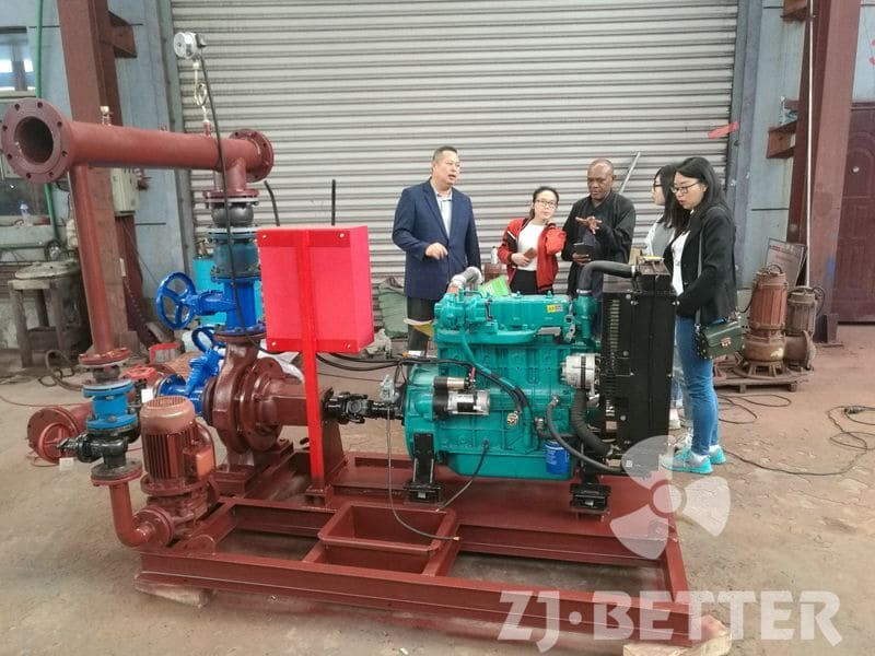 customer visiting to check fire pump set 500gpm, 7bar