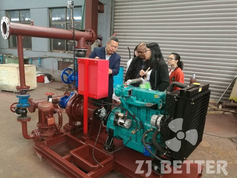 customer visiting to check fire pump set 500gpm, 7bar