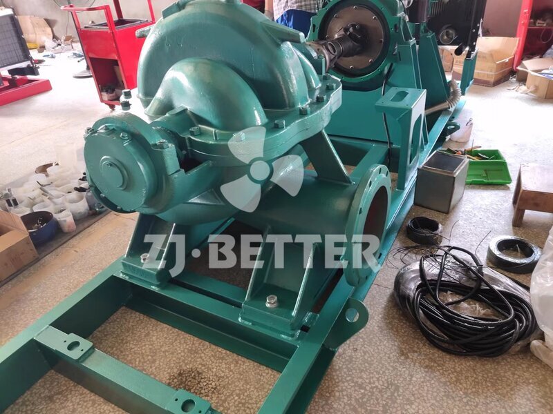 Diesel engine split case pump under manufacture