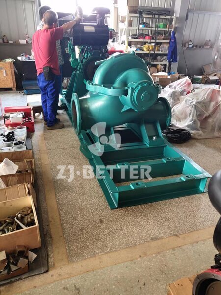 Diesel engine split case pump under manufacture