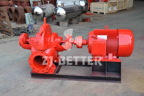 What are the characteristics of single-stage double-suction fire pump set?