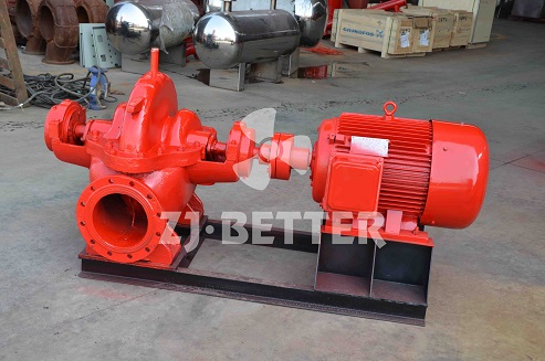 What are the characteristics of single-stage double-suction fire pump set?