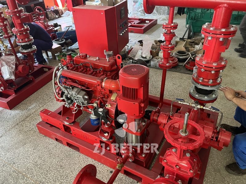 DJ Fire Pump Set Being Assembled