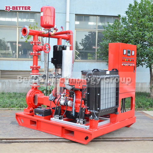 Fire pump group consisting of electric pump + diesel pump + jockey pump