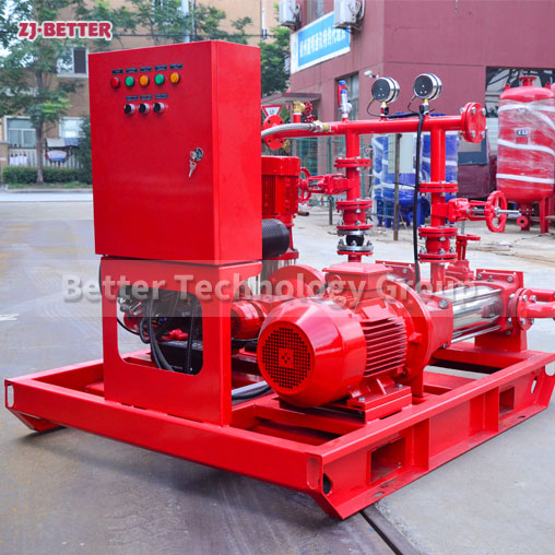 Horizontal EDJ Fire Pump System Electric Diesel Booster Pump With Controller Fire Pump Set