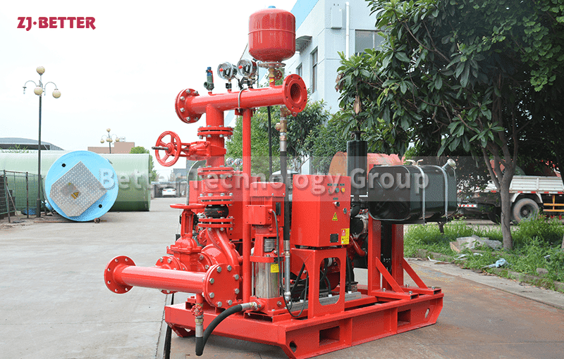 The complete fire pump set is made according to NFPA 20 standard
