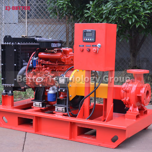 Ventilation system of diesel machine fire pump in use