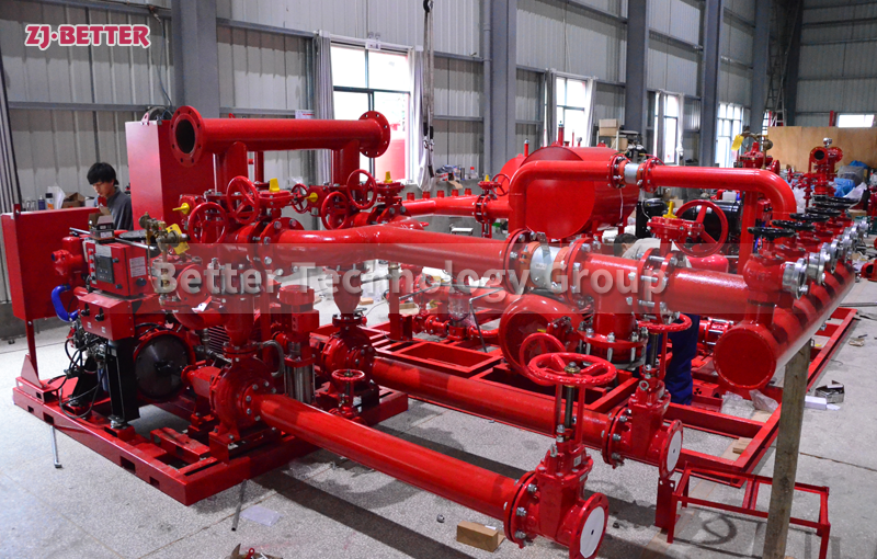 Assembly process of large fire pump set