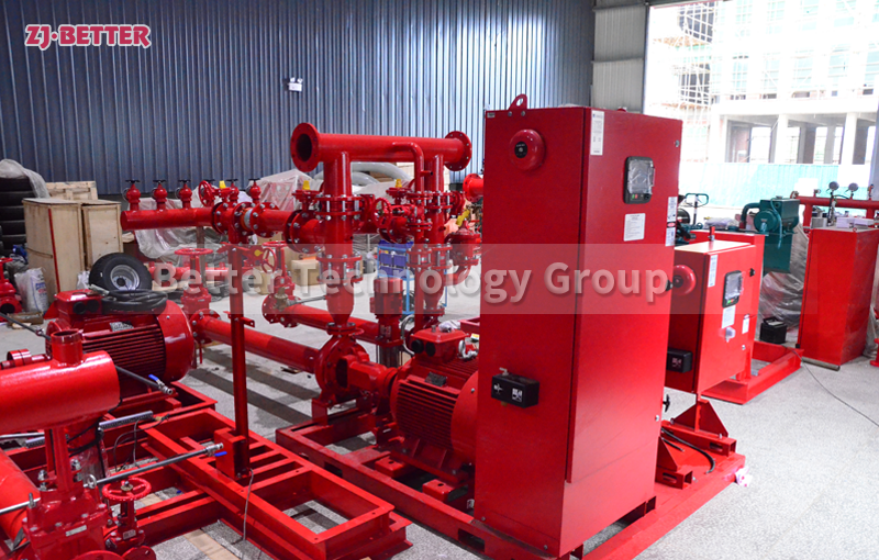 Assembly process of large fire pump set