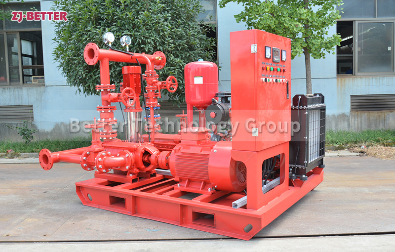 EDJ complete fire pump set with small footprint