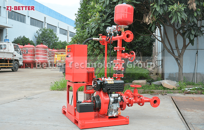 Small DJ (diesel pump and jockey pump) fire pump set for emergency use