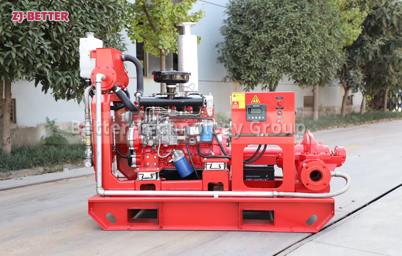 The start-up and operation of the diesel engine fire pump can be completely separated from the mains