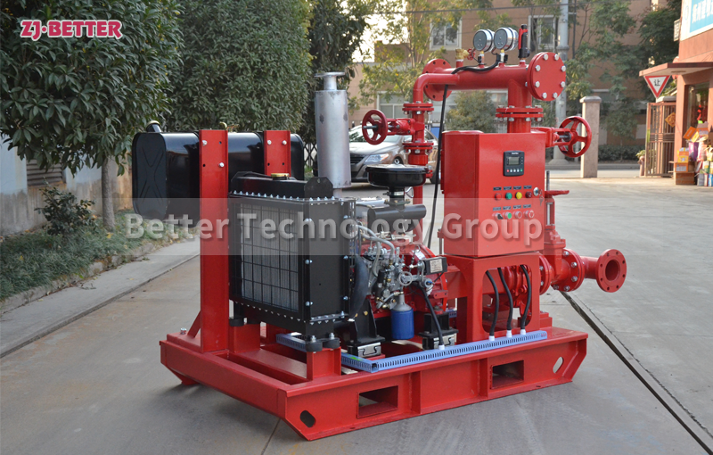Diesel engine fire pump can form automatic fire water supply system with electric pump group and jockey pressure pump