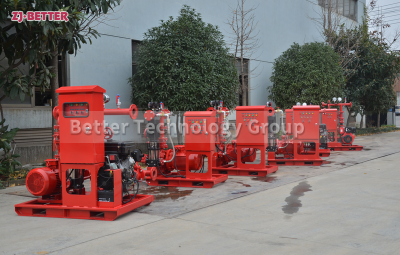 Five small fire pump sets with a small footprint