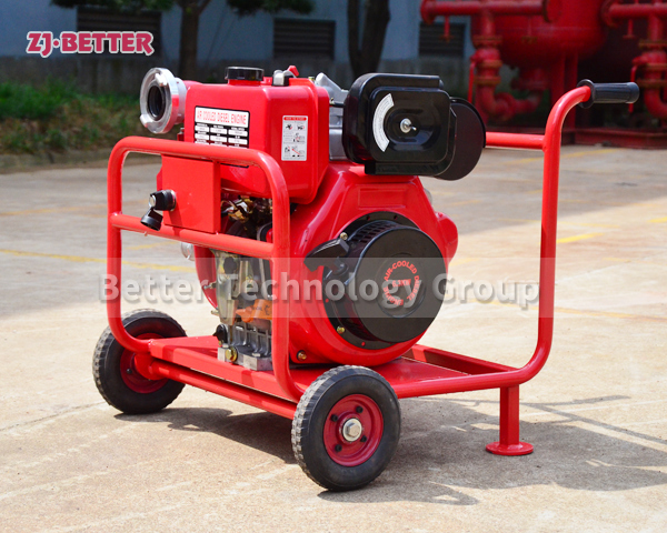Portable diesel engine fire pump is compact and portable