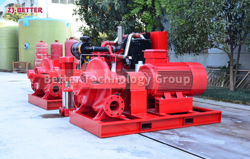Diesel fire pumps can be used with electric fire pumps