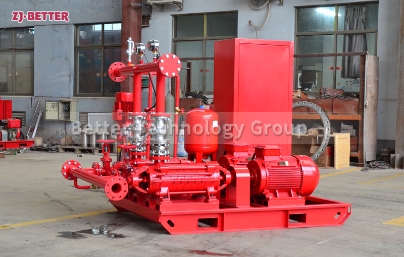 Features and principles of horizontal multistage fire pump