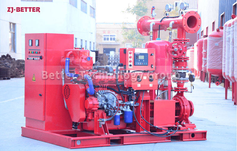 Internal structure of diesel engine fire pump