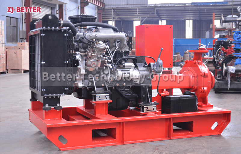 Unit components of diesel engine fire pump