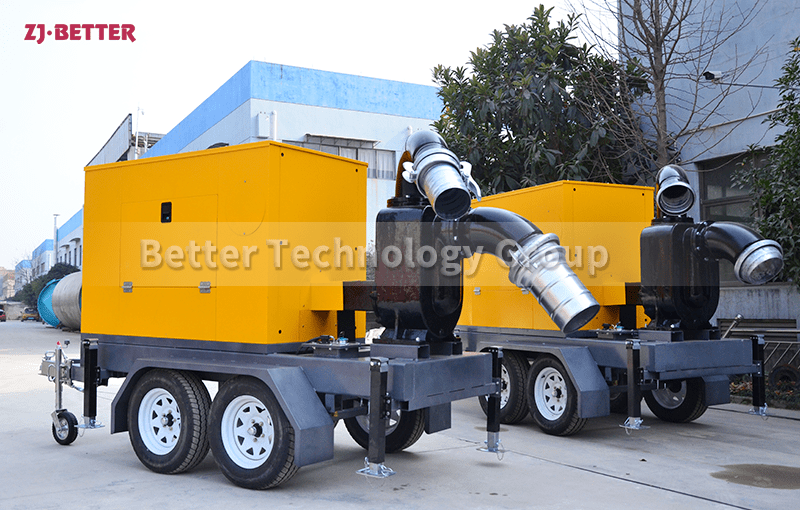 Trailer-type mobile pump truck has strong self-priming ability