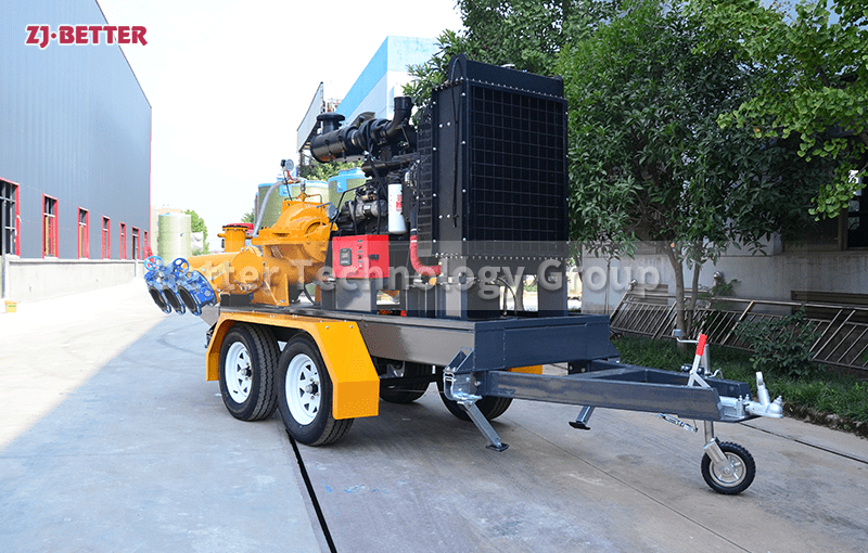 Use of trailer type mobile pump truck