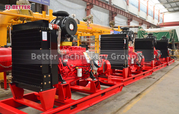 Diesel engine fire pump set has a high degree of automation