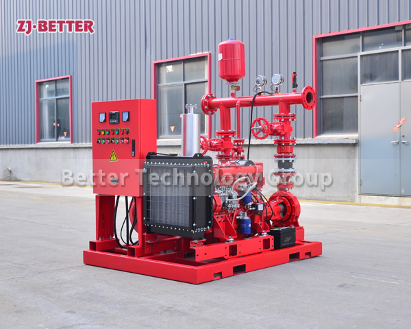 Diesel engine fire pump set has a high degree of automation