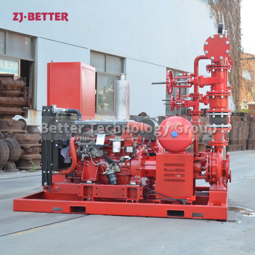 Diesel engine fire pump set has a high degree of automation