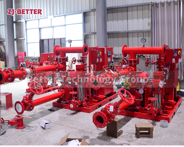 Electric fire pump set is used for pressurization and water delivery of fire system pipelines