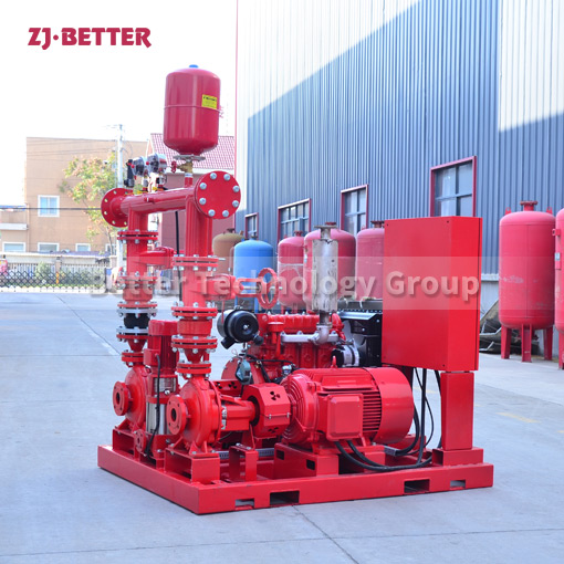 The fire pump group is composed of electric fire pump and diesel fire pump