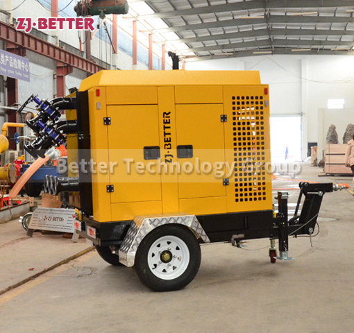 The mobile pump truck can reach the application site in a short time