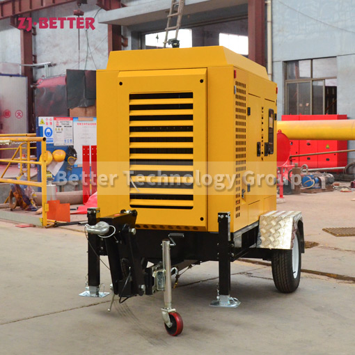 Trailer-type mobile pump truck Our company has developed a pumping equipment with strong self-priming ability