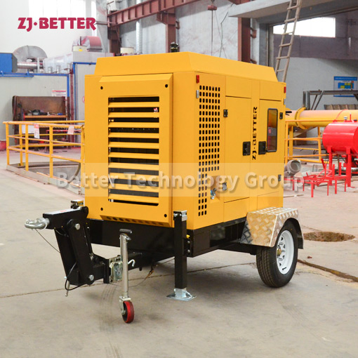 Trailer-type mobile pump truck has strong self-priming ability